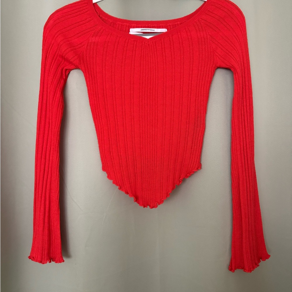 Silence + Noise Red Long Sleeve Top